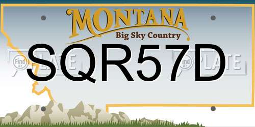 SQR57D Montana License Plate