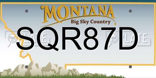 SQR87D Montana License Plate