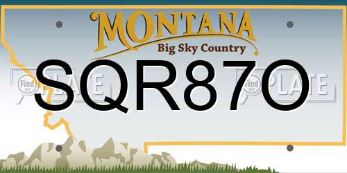 SQR87O Montana License Plate