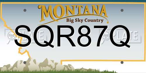 SQR87Q Montana License Plate