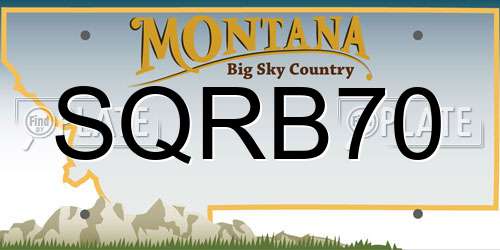 SQRB70 Montana License Plate