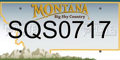 SQS0717 Montana License Plate