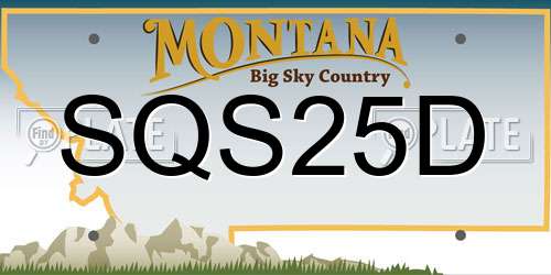 SQS25D Montana License Plate