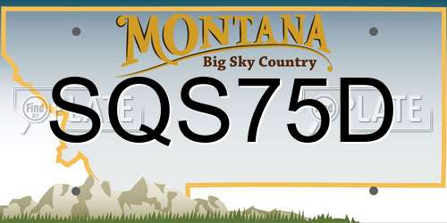 SQS75D Montana License Plate