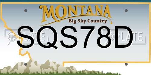 SQS78D Montana License Plate
