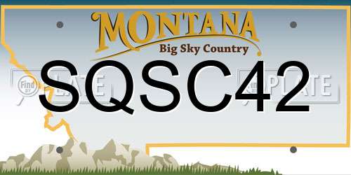 SQSC42 Montana License Plate