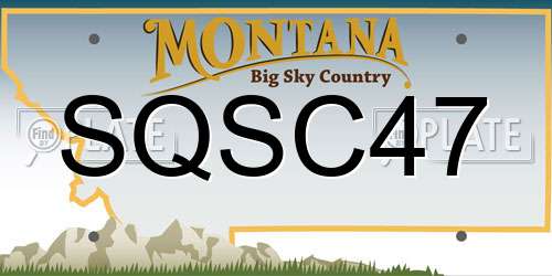 SQSC47 Montana License Plate
