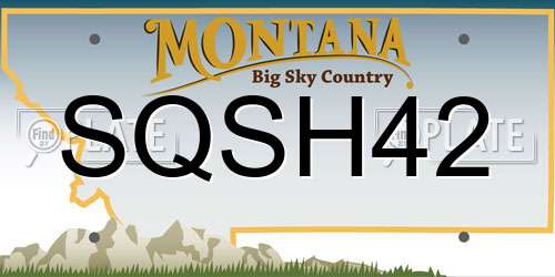 SQSH42 Montana License Plate