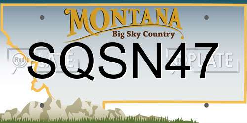 SQSN47 Montana License Plate