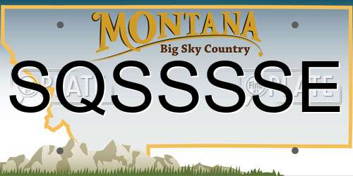 SQSSSSE Montana License Plate