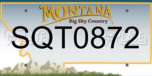 SQT0872 Montana License Plate