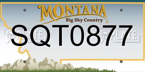 SQT0877 Montana License Plate