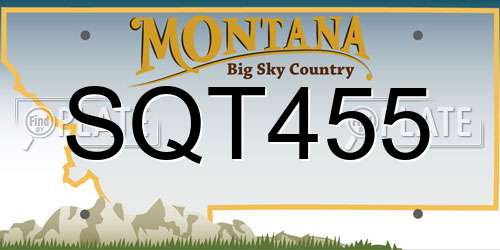 SQT455 Montana License Plate