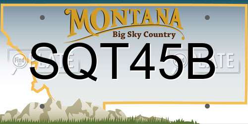 SQT45B Montana License Plate