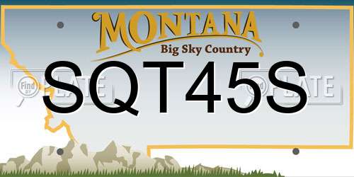 SQT45S Montana License Plate