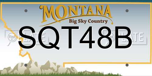 SQT48B Montana License Plate