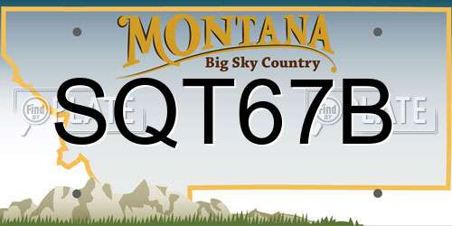 SQT67B Montana License Plate