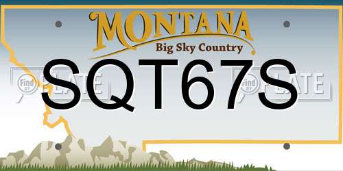 SQT67S Montana License Plate