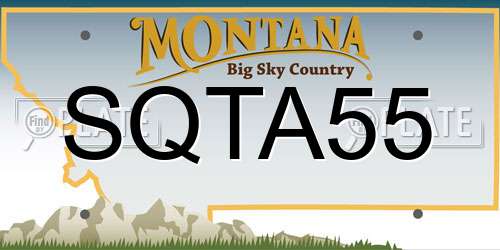 SQTA55 Montana License Plate
