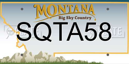 SQTA58 Montana License Plate