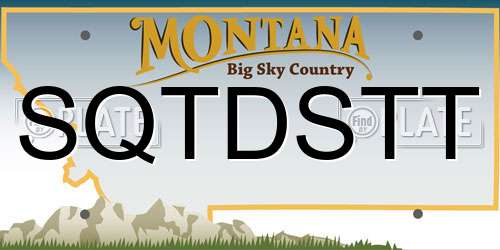 SQTDSTT Montana License Plate