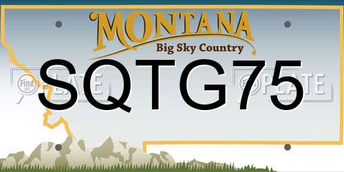 SQTG75 Montana License Plate