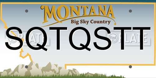 SQTQSTT Montana License Plate
