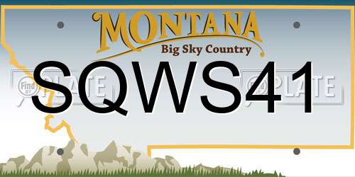 SQWS41 Montana License Plate
