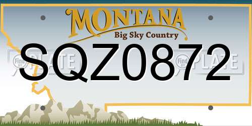 SQZ0872 Montana License Plate