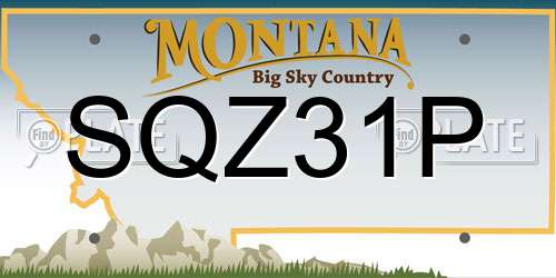 SQZ31P Montana License Plate