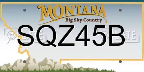SQZ45B Montana License Plate