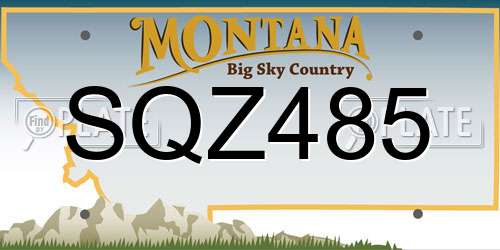 SQZ485 Montana License Plate