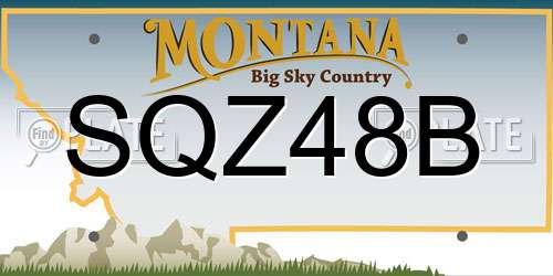 SQZ48B Montana License Plate