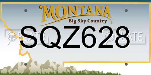 SQZ628 Montana License Plate