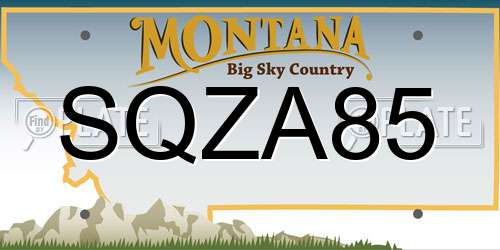 SQZA85 Montana License Plate