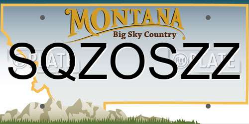 SQZOSZZ Montana License Plate