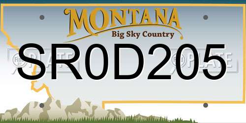 SR0D205 Montana License Plate
