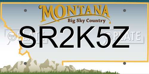 SR2K5Z Montana License Plate