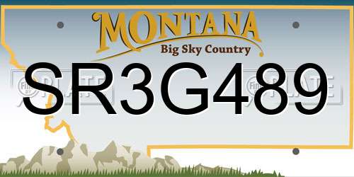 SR3G489 Montana License Plate