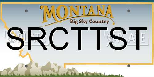 SRCTTST Montana License Plate