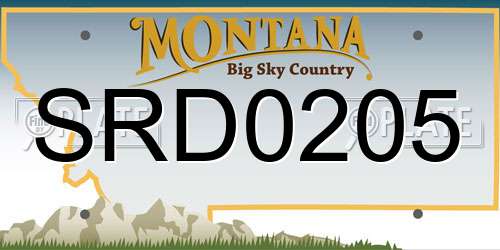 SRD0205 Montana License Plate