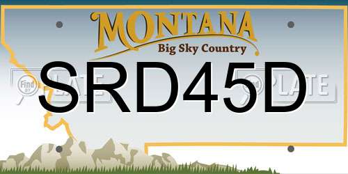 SRD45D Montana License Plate