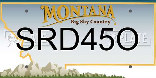 SRD45O Montana License Plate