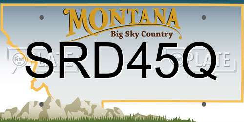 SRD45Q Montana License Plate