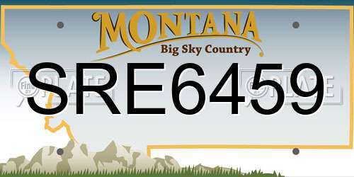 SRE6459 Montana License Plate