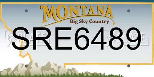 SRE6489 Montana License Plate