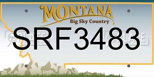 SRF3483 Montana License Plate