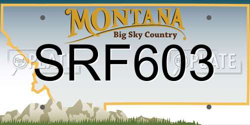 SRF603 Montana License Plate