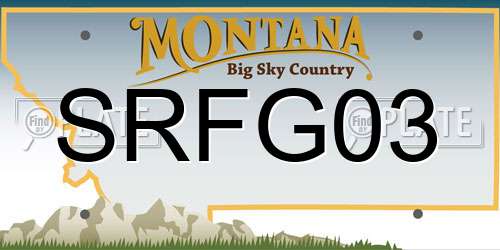 SRFG03 Montana License Plate