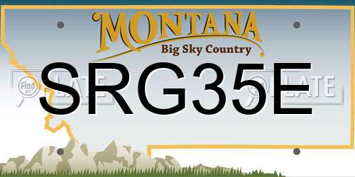 SRG35E Montana License Plate